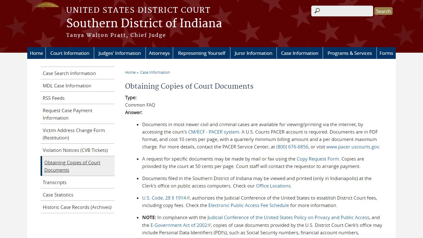 Obtaining Copies of Court Documents - United States Courts